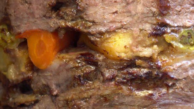 Turkish doner kebab with vegetables. Traditional kebab at Bodrum, Mugla - TURKEY