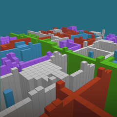Naklejka premium abstract geometric background - 3d illustration. Wireframe. Perspective.