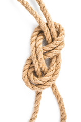 Rope knot isolated on white