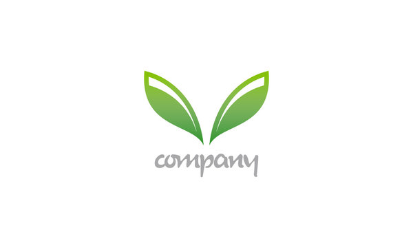 ecology logo - green design - growth vector illustration