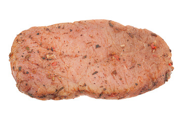 Pig meat fillet on white