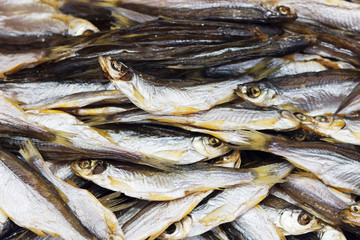 Obraz premium Dried, smoked, small fish used in Asian cuisine.
