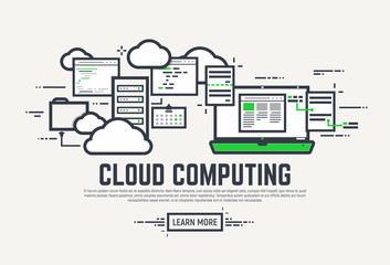 Obraz premium Cloud computing banner