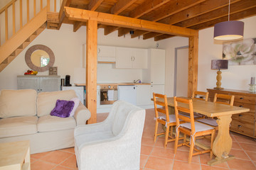 Modern living room in a white bright colors