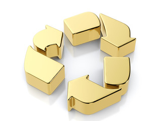 Golden recycle symbol