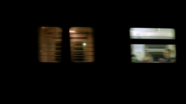 night train leaves from the station
