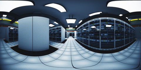 Modern Data Center Server Room VR360 - obrazy, fototapety, plakaty