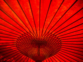 Japanese red paper umbrella pattern for background