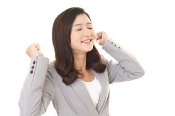 喜ぶビジネスウーマン