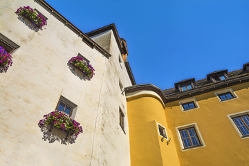 Building architecture in Kitzbuhel, Austria