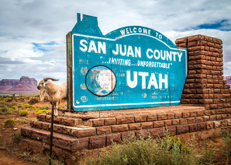Utah sign with goat