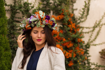 Pretty woman in a flower crown