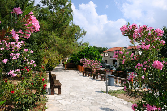 Alley in Omodos village, Cyprus
