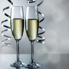 Two champagne glasses