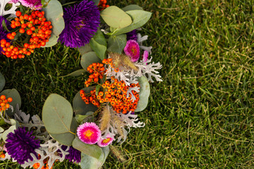 Flower crown laying on the ground