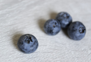Fresh organic ripe blueberries on a white background