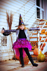 little witch with broom