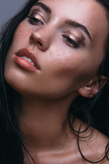 Girl with creative bronze makeup
