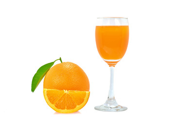 orange juice isolated on white background