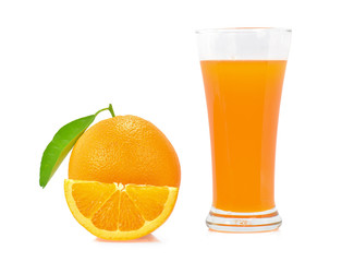 orange juice isolated on white background