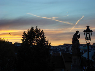 Sunset View Karlsbrücke Prag