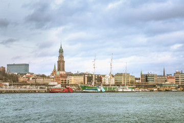 Fototapeta premium Hamburg, Germany, view from Elbe