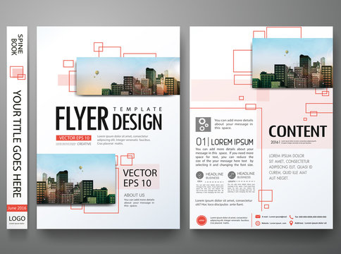 Brochure design template vector.Flyers report business magazine poster layout portfolio template.Abstract square in cover book portfolio presentation poster layout.City design on A4 brochure layout.