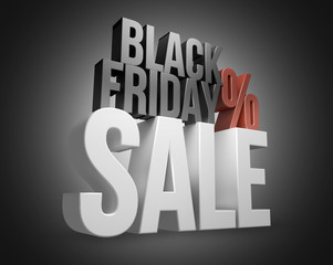 black friday sale 3d render