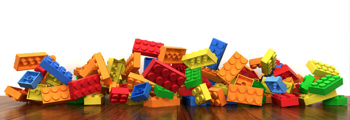 Fototapeta na wymiar Plastic building blocks