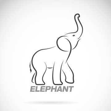 Vector of an elephant design on a white background. Elephant Log