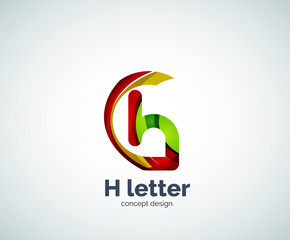 Abstract H geometric letter logo template