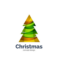 Fototapeta premium Vector abstract geometric Christmas tree icon