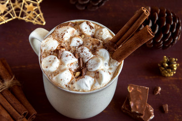 Hot chocolate drink for Christmas