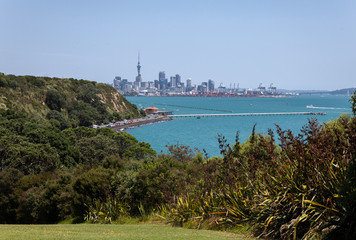 Fototapeta na wymiar View to Auckland New Zealand, Auckland Bay