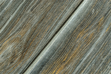 Fototapeta premium texture of a plank of gray wood, worn out with a crack in way