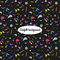 Colorful background with confetti.