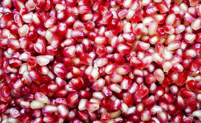Pomegranate Seeds, Top View, Pomegranate Texture