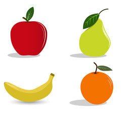 Glossy fruit set. flat