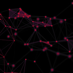 Abstract cybernetic particles background. Plexus fantasy technology background. 3d illustration. computer generated connection concept. polygonal space background with connecting dots and lines