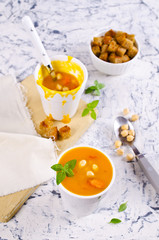 Pumpkin and carrot soup