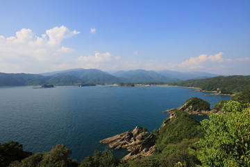 Fototapeta na wymiar 高知県土佐清水市　見残し海岸　展望台からの風景