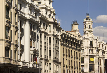 Obraz premium Gran Via in Madrid, Spain