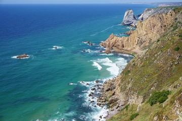 View of the Atlantic coast in Cabo da Roca (Cape Roca) in Western Portugal