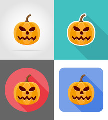 halloween pumpkin flat icons vector illustration