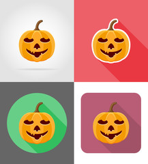 halloween pumpkin flat icons vector illustration