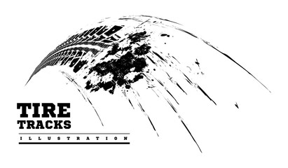 Tire tracks on white © Maxim P