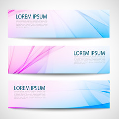 Abstract header pink blue wave white vector design