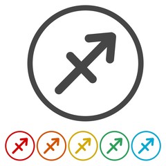 Obraz premium Zodiac signs. Set of simple round zodiac icons - for web and print. Zodiak signs. 