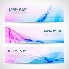 Abstract header pink blue wave white vector design