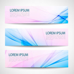 Abstract header pink blue wave white vector design